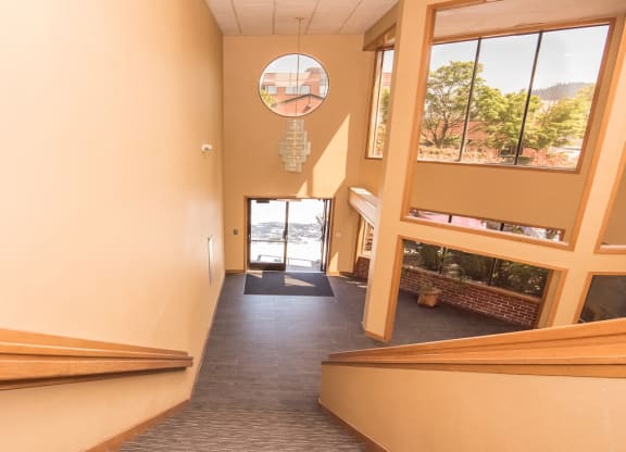 Lewis and Clark Building Looking Down From Top of Staircase to Lobby