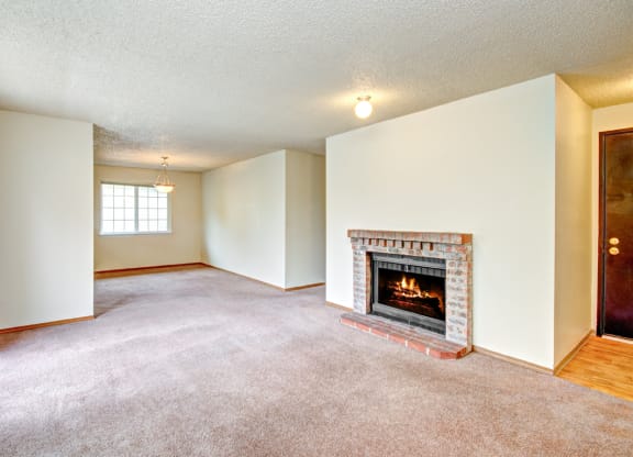 Maple Pointe Vacant Apartment Living Room & Fireplace