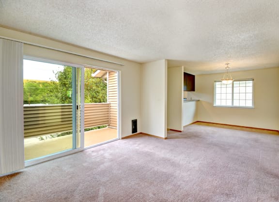 Maple Pointe Vacant Apartment Living Room & Patio Sliding Door