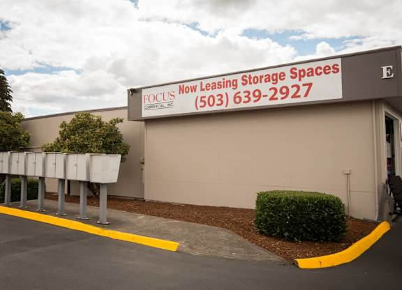 A storage facility called Focus Now Leasing Storage Spaces.