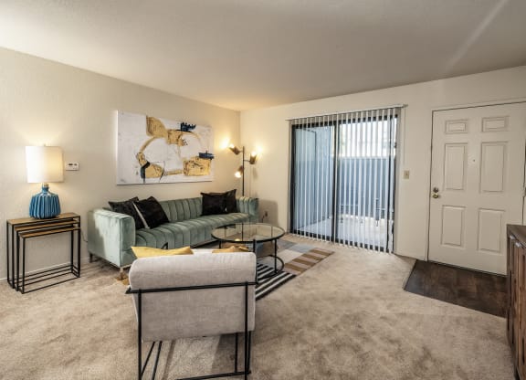 Pepperwood Model Apartment Furnished Living Room and Entry
