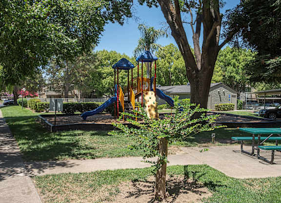 Playground and picnic area at River Pointe, Sacramento, California