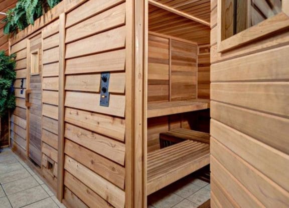 Sauna at Riverwood Apartments, Washington, 98032