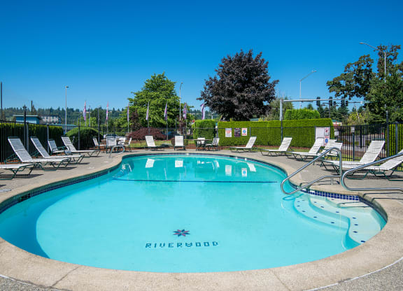 Riverwood outdoor seasonal pool and lounges