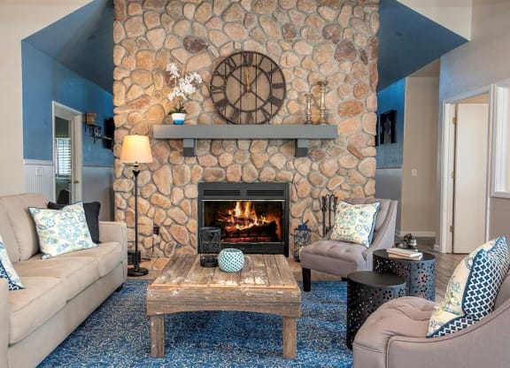 Rocklin Gold Clubhouse Seating Area & Fireplace