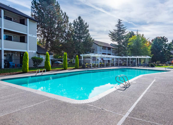 Sir Charles Court swimming pool and building exteriors, Beaverton, OR, 97006