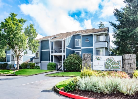 St. Marys Woods building exterior and property map, Beaverton, OR, 97078