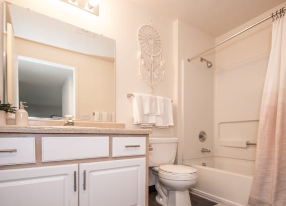 Model Main Bathroom at St. Mary's Woods Apartments, Beaverton, 97078