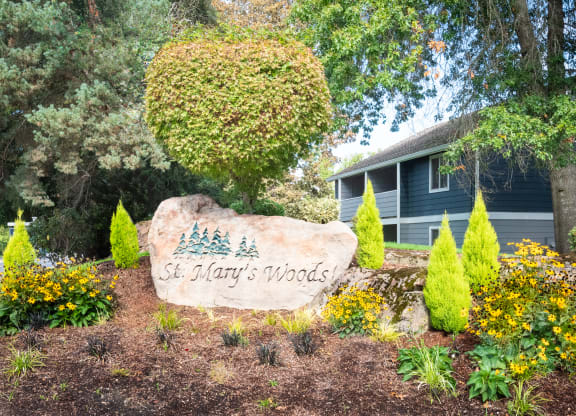 St. Marys Woods monument sign, Beaverton, OR, 97078