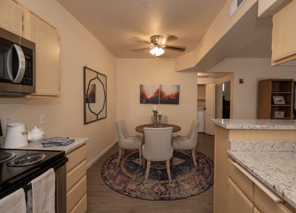Stoneridge Model 1 kitchen to dining room view