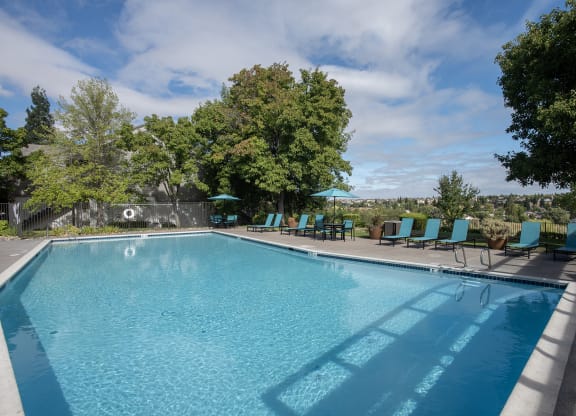 Swimming pool side view at Sunset Summit, Rocklin, CA 95765