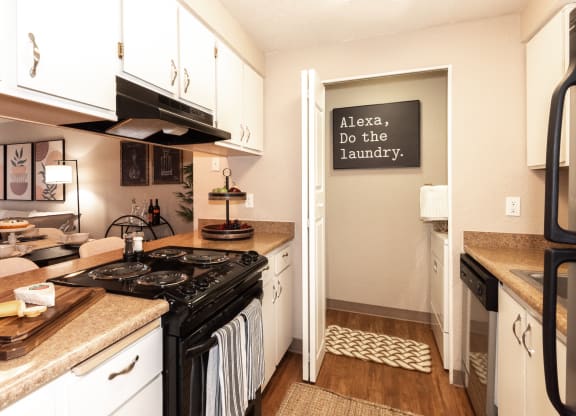 Sunstone Parc, Beaverton, OR, 97008, model kitchen and laundry area