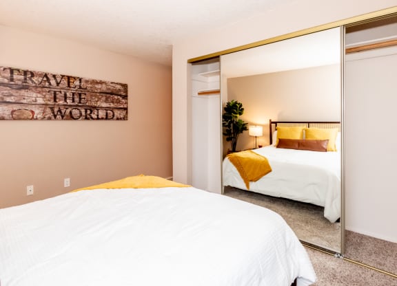 Sunstone Parc, Beaverton, OR, 97008, model primary bedroom and closet