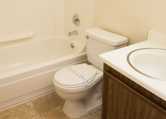 Vacant Apartment Bathroom at Todd Village Apartments, Tualatin, OR