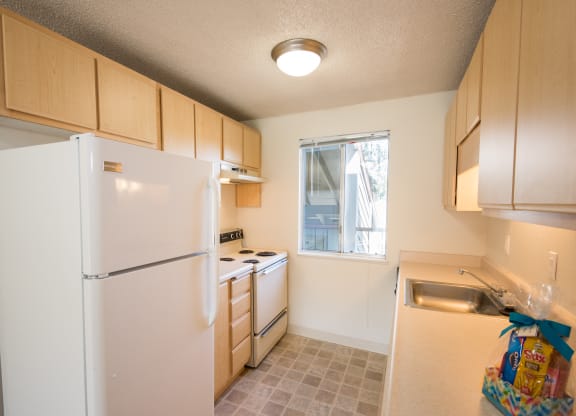 Vacant Upgraded Apartment Kitchen at Todd Village Apartments, Tualatin, 97062