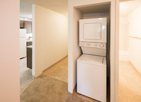 Stackable Washer & Dryer at Todd Village Apartments, Tualatin, Oregon 97062
