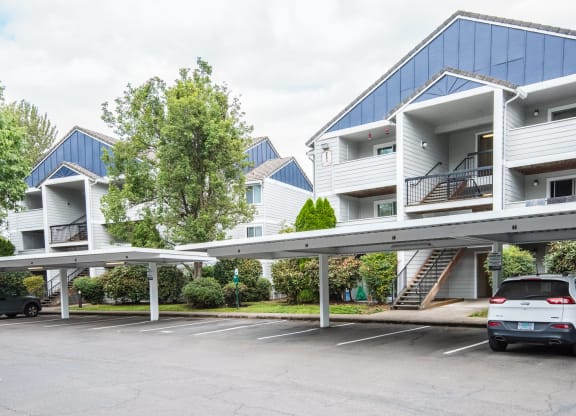 Building Exteriors and Parking at Valley River Court, Eugene, OR 97401