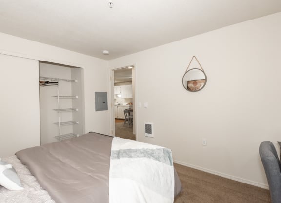 Bedroom With Closet View at Valley River Court, Eugene, OR