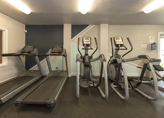 Fitness Center Equipment Cardio at Woodbridge Apartments, Sacramento
