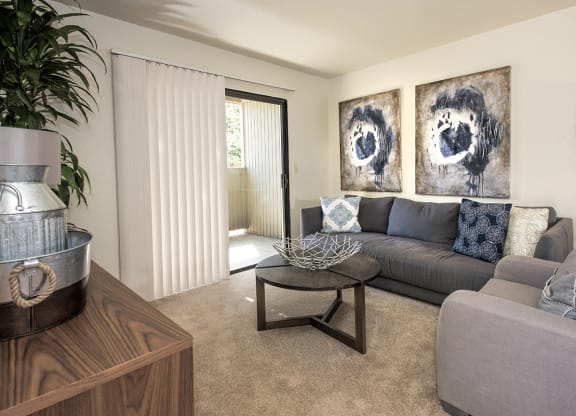 Model Living Room & Furniture at Zinfandel Village Apartments, Rancho Cordova, 95670