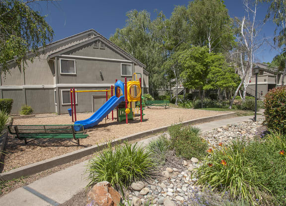 Playground & Bench at Zinfandel Village Apartments, California, 95670