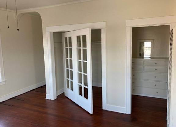 Studio apartment with old-style charm at The Western at Rosewood Apartments in Los Angeles, California.