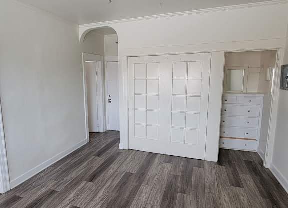 Studio apartment at the Western at Rosewood apartments in Los Angeles, California.