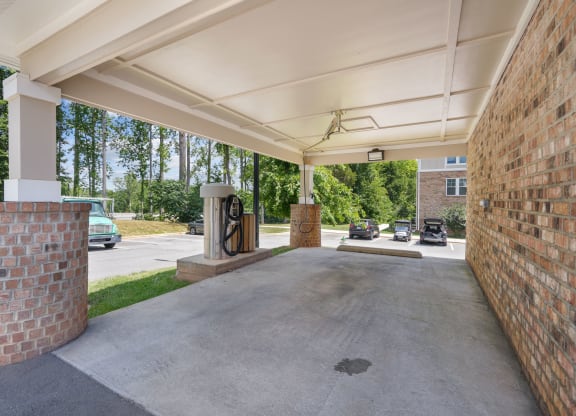 the reserve at city center spacious driveway with gas pumps