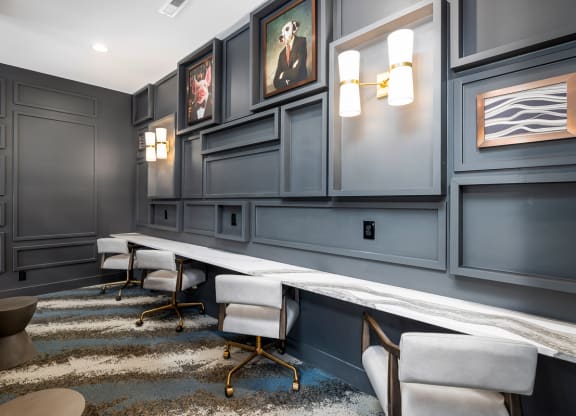 Clubhouse with tables for working