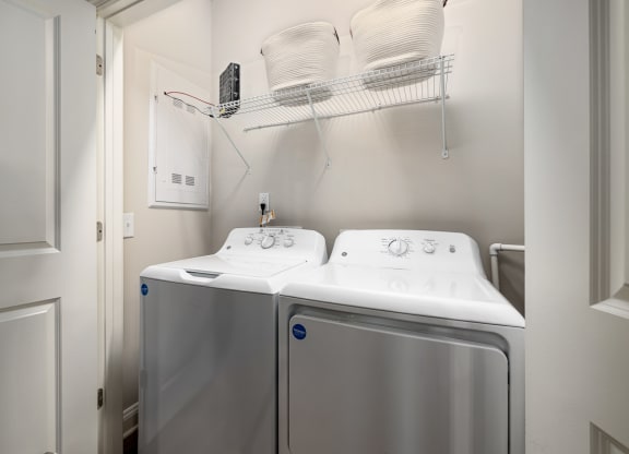White washer and dryer machines