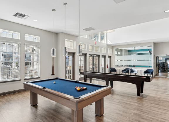 the preserve at ballantyne commons pool room with two billiards tables