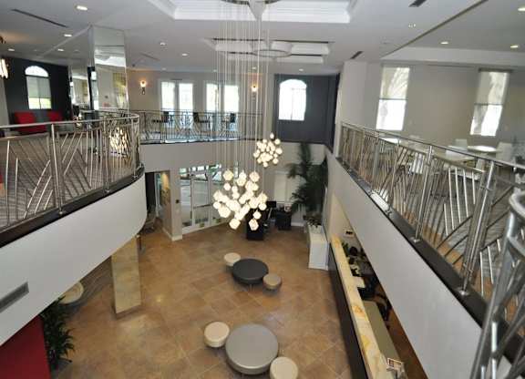 Aerial Lobby View at La Jolla Crossroads Apartments, California