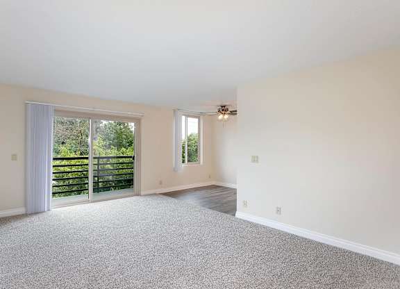 Large Empty Room at Burbank Gardens Apartments, California