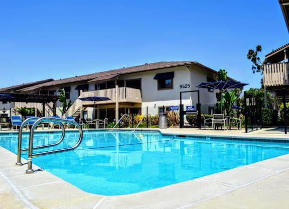 Resort Style Pool at La Jolla Canyon Apartments, San Diego California