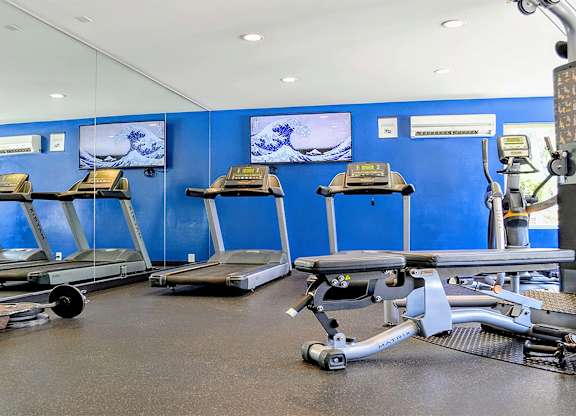 Gym at La Jolla Canyon Apartments, California