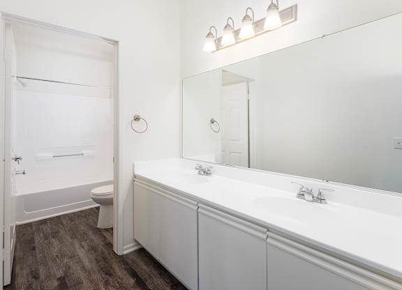 White Bathroom at White Oak Gardens, Encino, CA