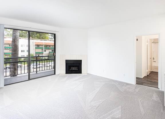 Room with Fireplace at White Oak Gardens, Encino