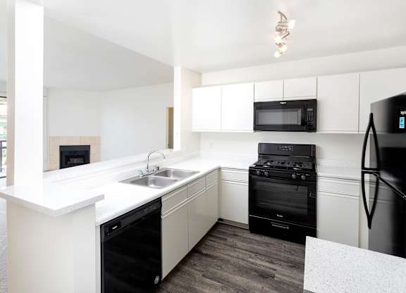Modern Kitchen at White Oak Gardens, Encino, California