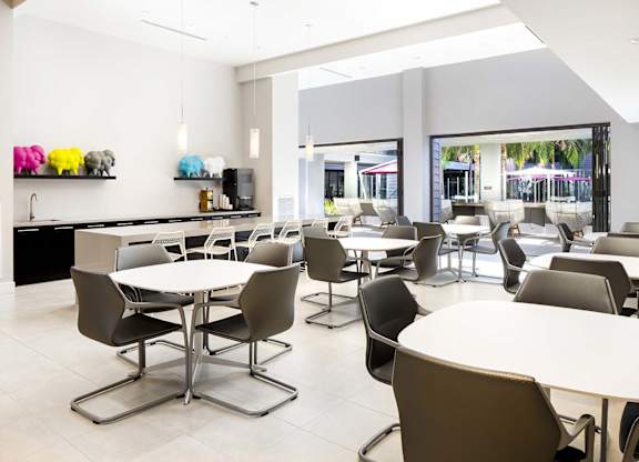 Coffee Lounge Bar at Metropolis Apartments, California