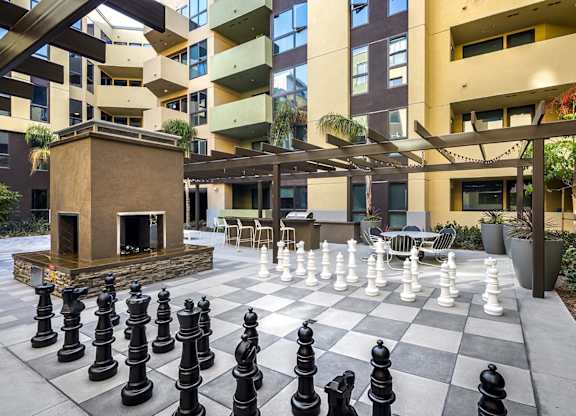 A chess board at Metropolis Apartments, IRVINE, 92614