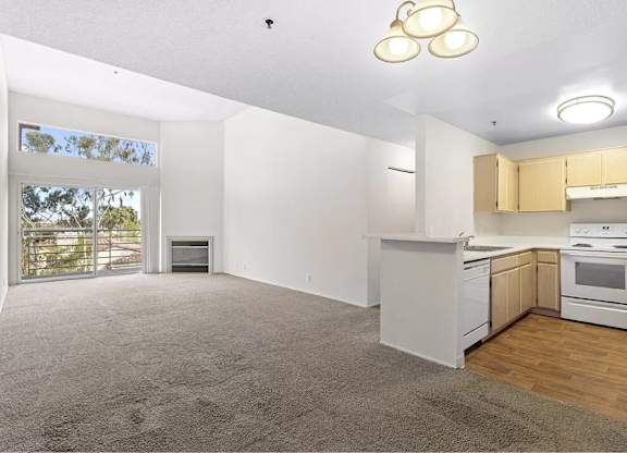 Carpeted Living Area at La Regencia Apartments, San Diego, CA, 92122