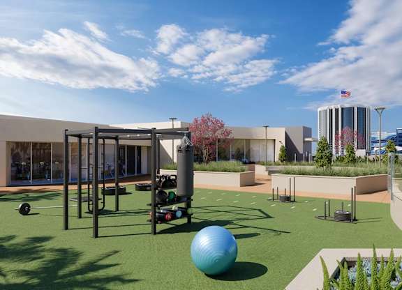 Rooftop Gym at Volar Apartments, Irvine California