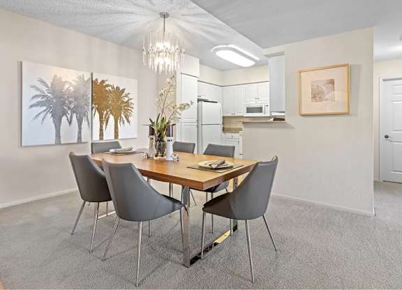 Dining Room at Towers at Costa Verde Apartments, California