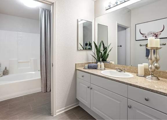 Bathroom With Bathtub at Towers at Costa Verde Apartments, San Diego, CA