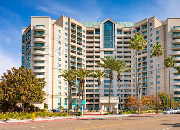 Exterior Landscape at Towers at Costa Verde Apartments, California