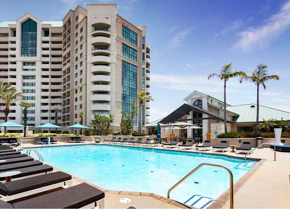 Pool With Sundecks at Towers at Costa Verde Apartments, San Diego, CA