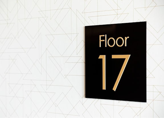 Floor 17 Sign at Towers at Costa Verde Apartments, San Diego, 92122