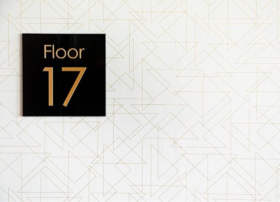 Floor 17 Sign at Towers at Costa Verde Apartments, San Diego, CA