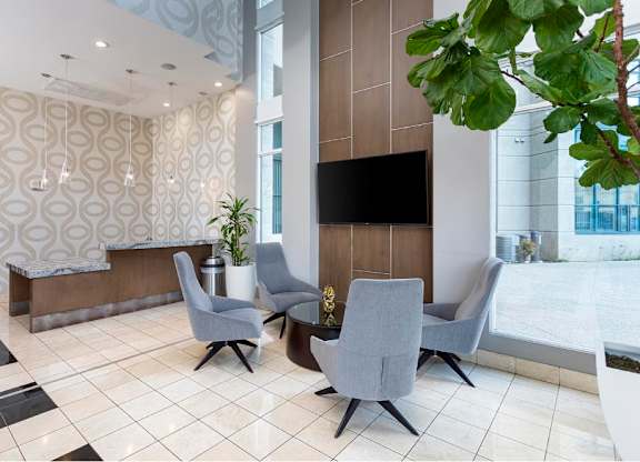 Social Lounge With TV at Towers at Costa Verde Apartments, San Diego, California
