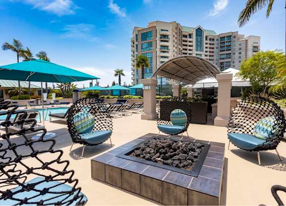Firepit Patio at Towers at Costa Verde Apartments, California, 92122